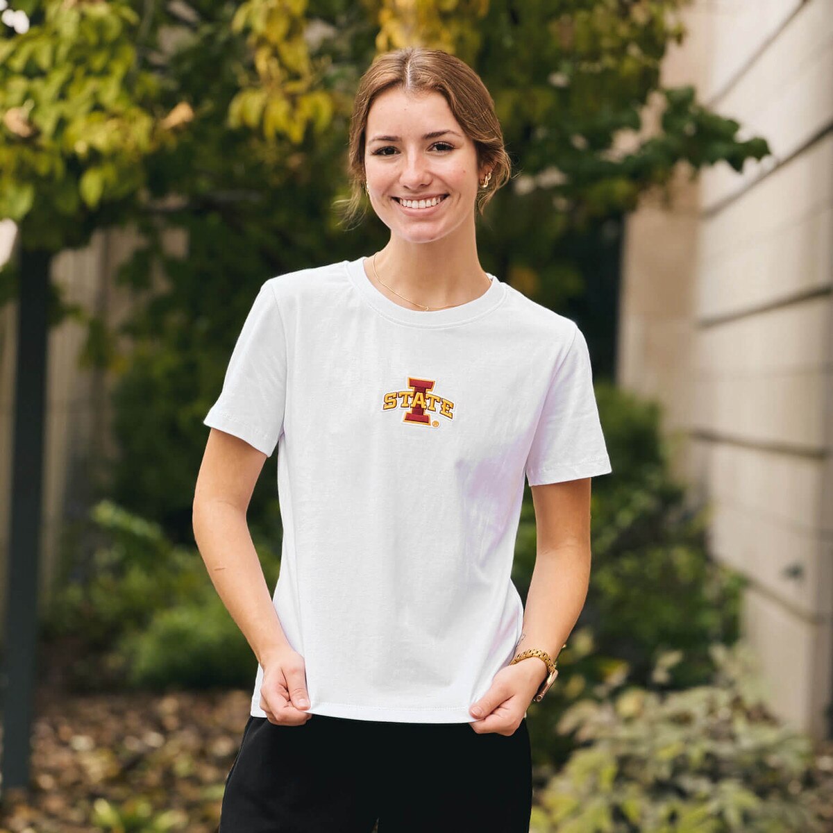 Pro Standard Women's I-State White Short Sleeve T-Shirt